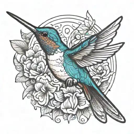 Hummingbird Flying Away