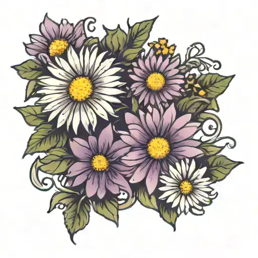 Aster Flower And Daisy Flower