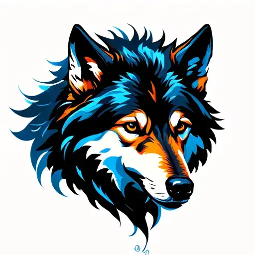 Abstract Wolf Running