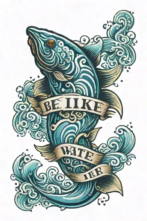 Be Like Water Text With Background