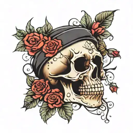 Gothic Skull And Roses