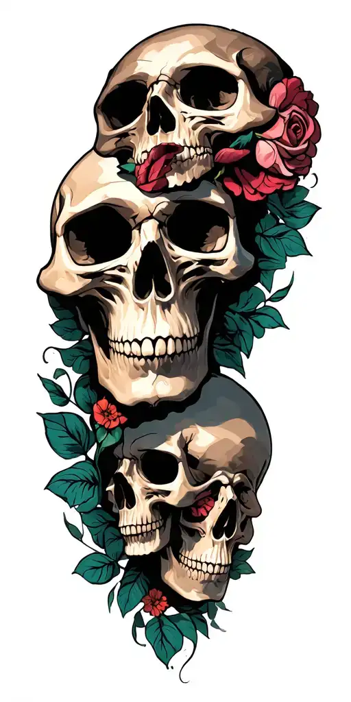 Few Skulls Facing Away