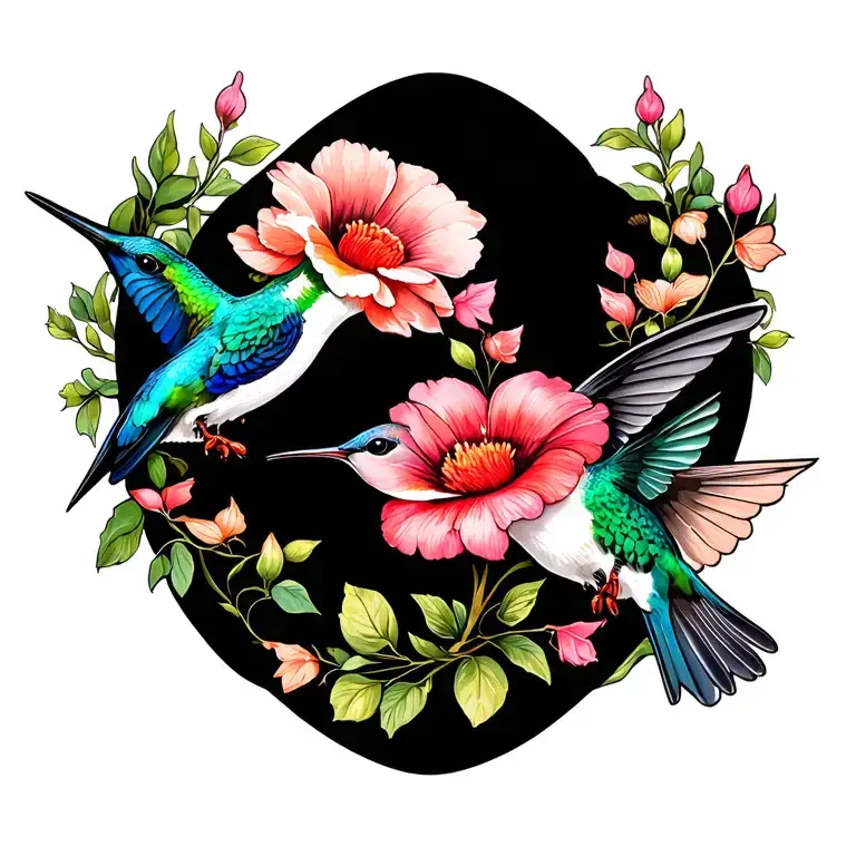 Birth Month Flowers And Humming Birds
