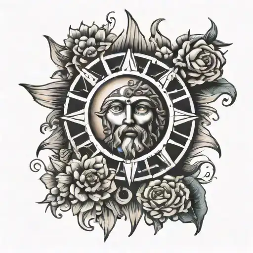 Sun With Christ In Front View