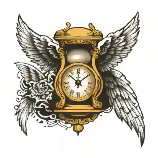 Sand Clock With Wings Holding