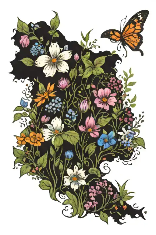 Wildflowers In Ireland Surrounded By Lush Nature