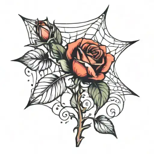 Spider Web Rose On A Stem