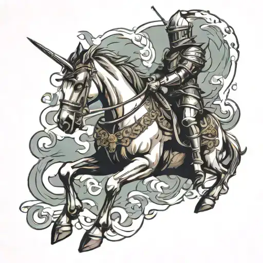 Knight On Horse Stabbing