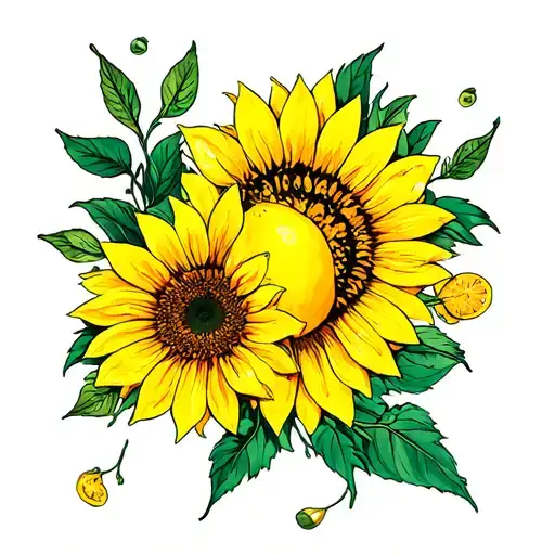 Sun Flowers And Lemons