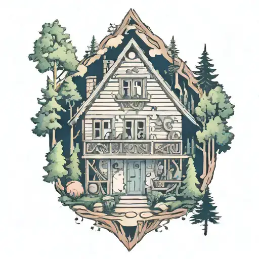 Chalet Inside A Forest