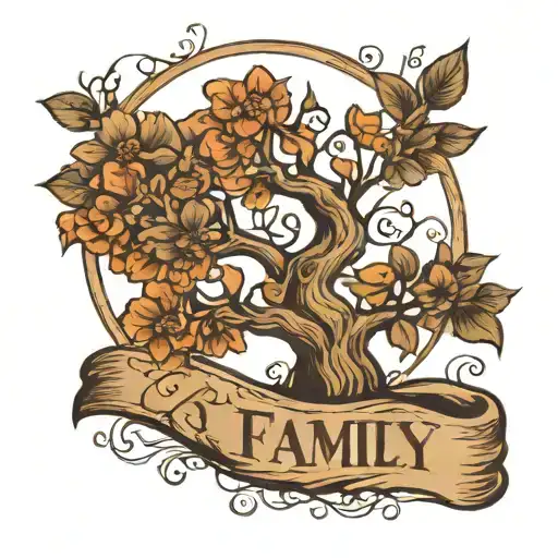 Family Tree On Forearm With A Name In The End Of Every Branch