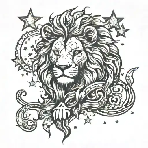 Lion Star Filled Sky