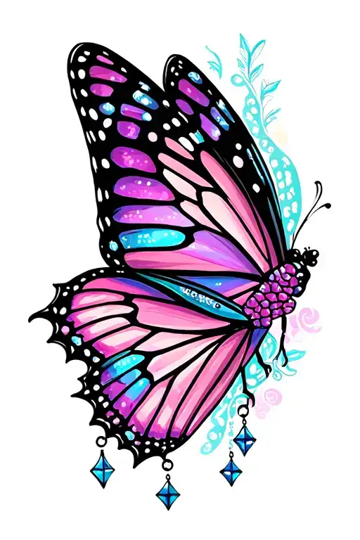 Butterfly Sparkles Dangling Down Hippy