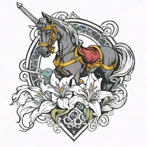 The Word 'Knight' W Lily Intertwined