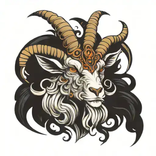 Neotraditional Style Goat Demon