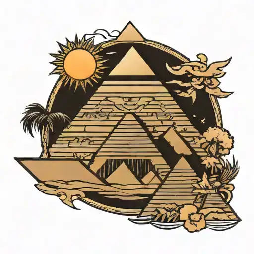 Egyptian Pyramids And Filipino Sun