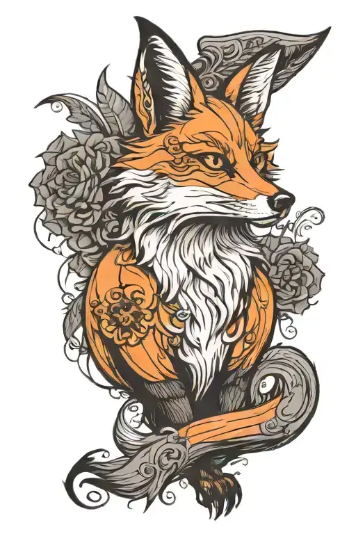 A Fox With Vampire Wings And Horns