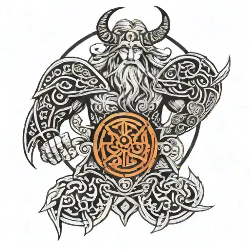 Norse Tatoo On Men Chest Minimal