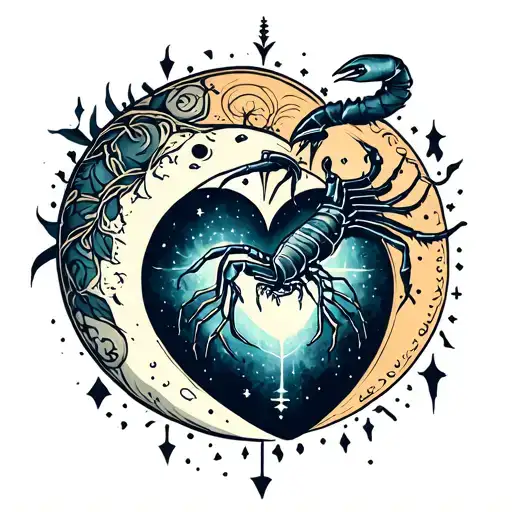 Moon Heart Scorpio Zodiac