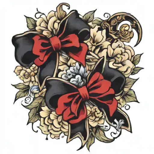 Floral Black Velvet Bows