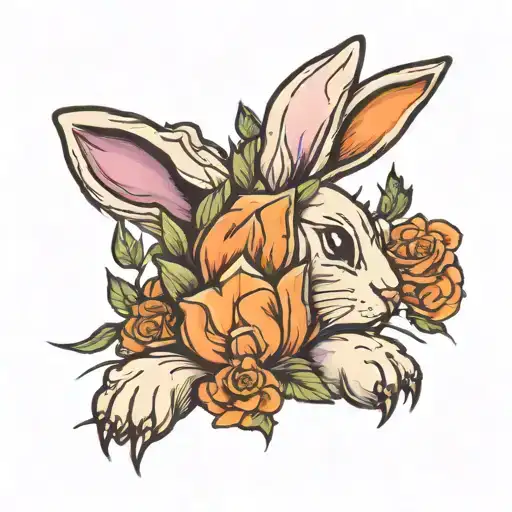 Bunny Within A Dog Paw