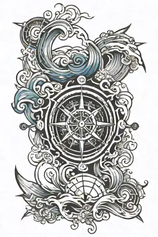 Waves And Compass Surrounded