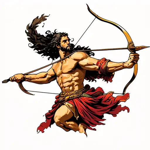 Greek God Archer Shooting An Arrow
