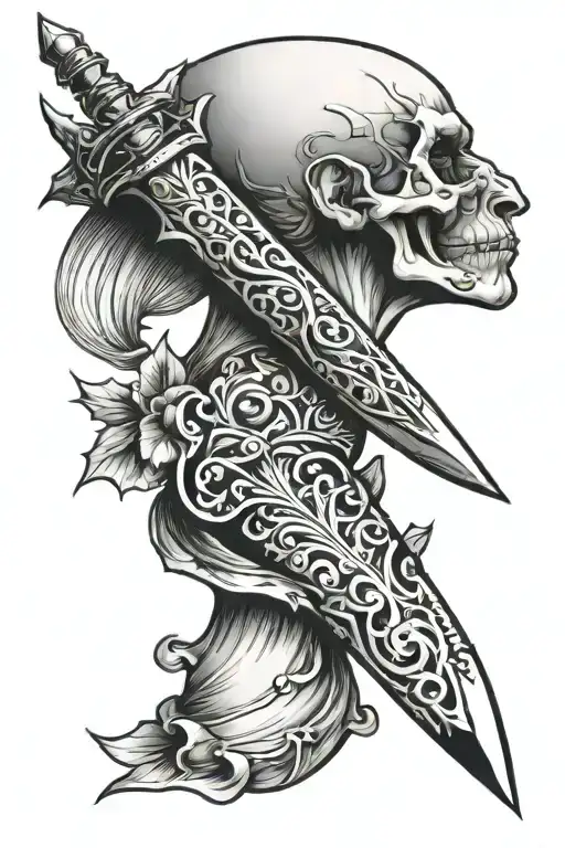 Dagger Going Through Neck