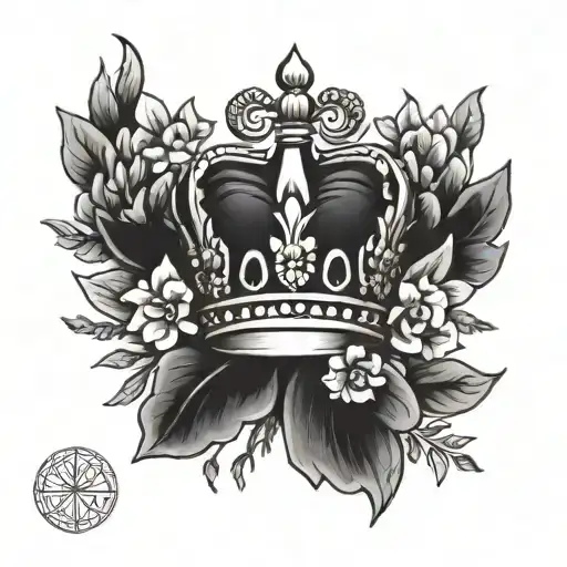 Small Crown Surrounded By Bold Flowers