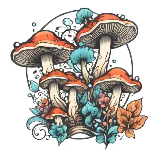 Mushroom Crystals Abstract