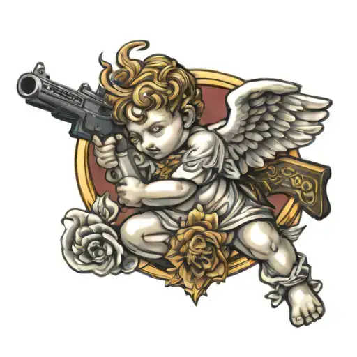 Cherub Angel Aiming Ak 47
