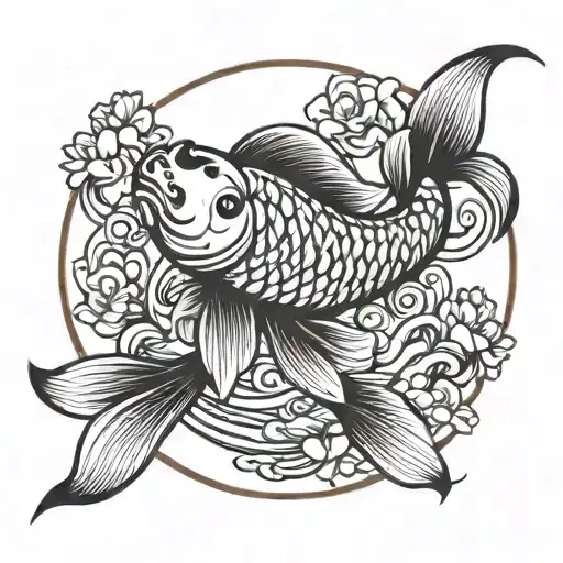 Korean Koi Fish Making A Circle Shape