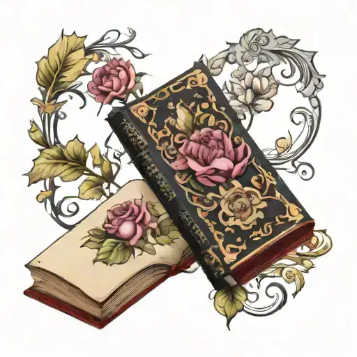 Book Surrounded By Bold Floral
