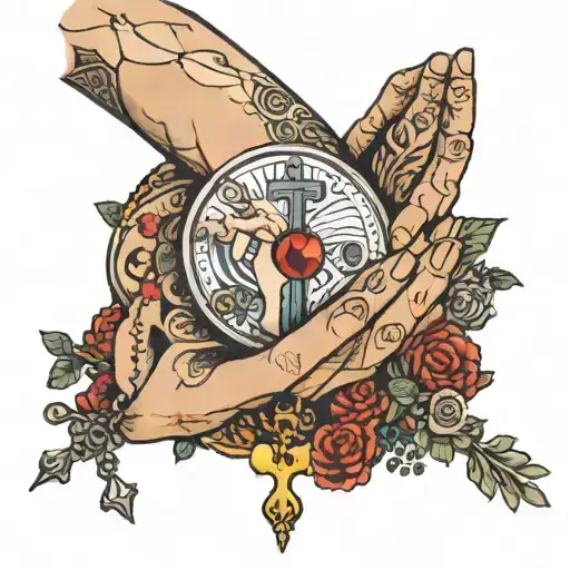 Woman Holding A Rosary With Both Hands