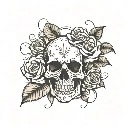 Skull Roses Surrounding