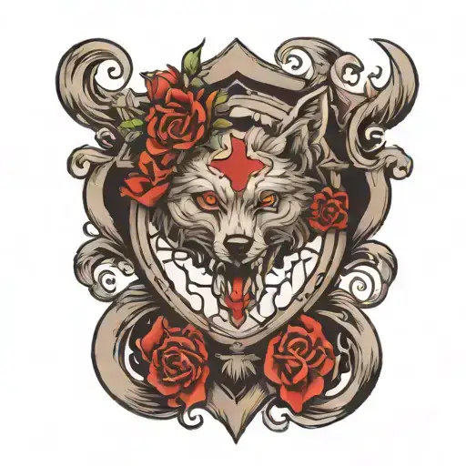 Wolf Hourglass Cross