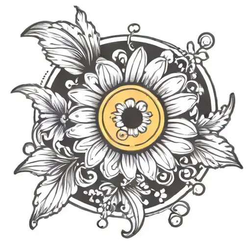 Daisy Flower With A Cheerio Cereal As The Middle