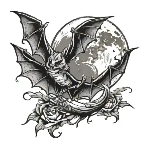 Bats And Moon Rising