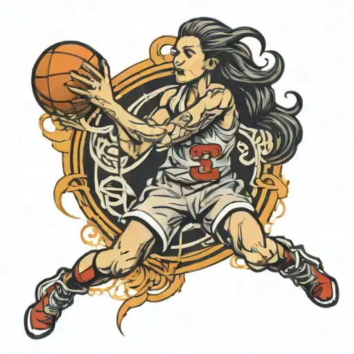 Girl Basketball Player Shooting From 3Pt Line