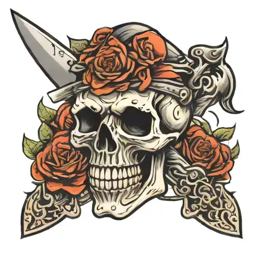 Skull And Knife
