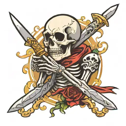 Skeleton Hand Holding A Sword