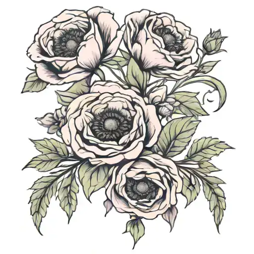 Poppy Rose And Lavender Flowers