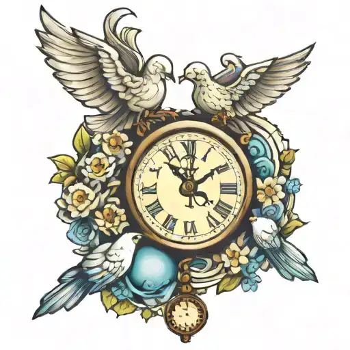 Faith Clock And Prayer Beads With Doves
