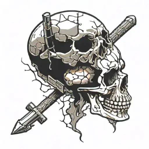 Skull Smashed By Brick