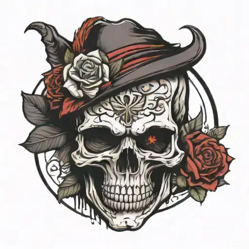 Skull Face Half Humam