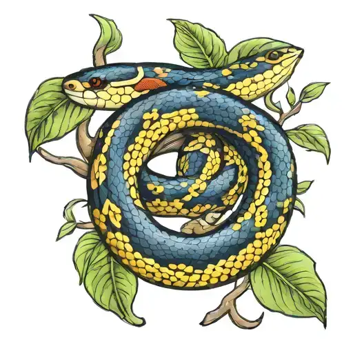 Mangrove Snake Tattoo Design
