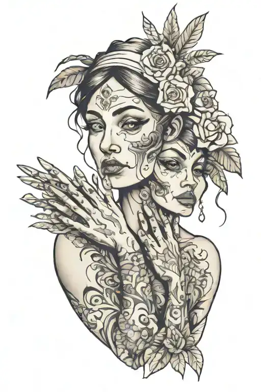 Mother Earch Face And Hands Out