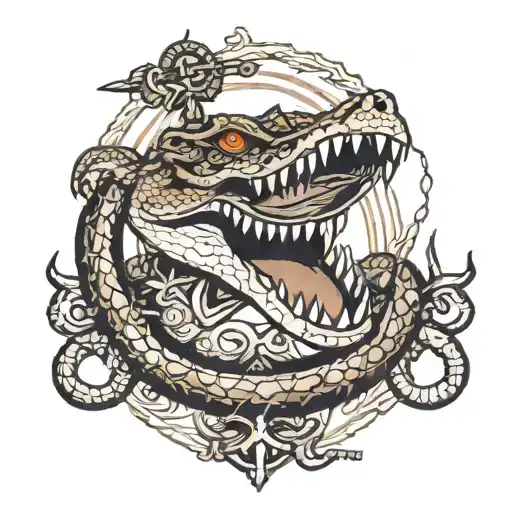 Crocodile And Anchor Connected