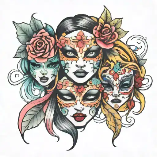 Girly Flowes Three Mask