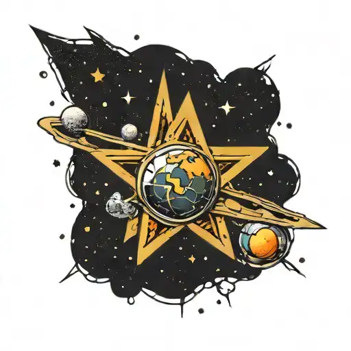 Star With A Person In The Middle Asteroid Belts